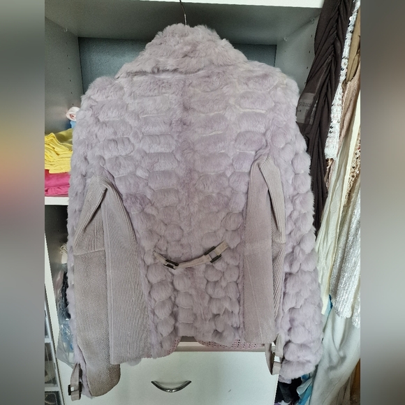 Roberto Cavalli / Just Cavalli real fur and leather jacket size 40/ medium - Picture 8 of 14